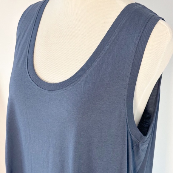 PACT Womens L Blue Midi Dress Softspun Tank Organic Cotton Minimal Coastal Comfy - Picture 3 of 11